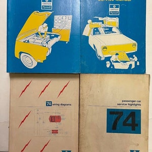 Set di manuali dell&#39;officina riparazioni del servizio Chrysler Imperial Lebaron Newport New Yorker del 1974