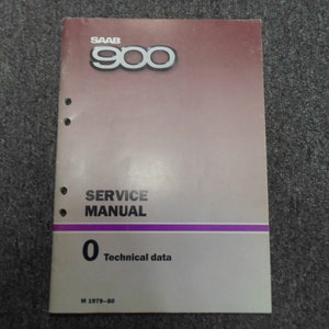 1979 1980 Saab 900 0 Datos Técnicos Servicio Taller de Reparación Manual FÁBRICA OEM 79 80