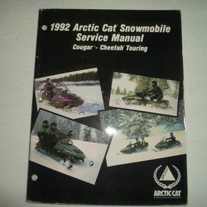 1992 Arctic Cat Cougar Cheetah Touring Service Repair Shop Manual WATER DAMAGED