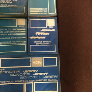 1992 GMC Jimmy Sonoma Syclone Truck Service Shop Workshop Manual Set w Lots
