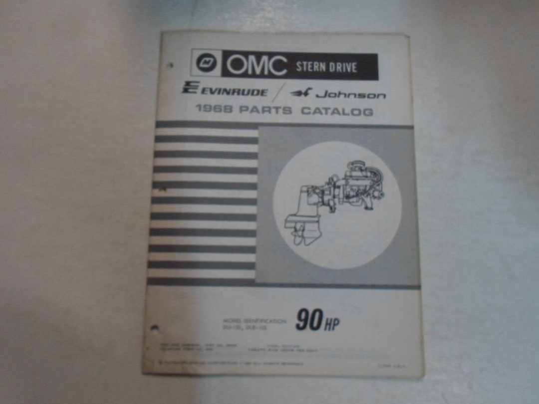 1968 Omc Evinrude Johnson Parts Catalog Manual 90 Hp Minor Stains