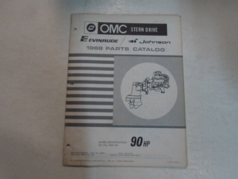 1968 Omc Evinrude Johnson Parts Catalog Manual 90 Hp Minor Stains
