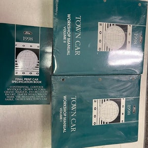 1998 Lincoln Town Car Service Shop Repair Manual Set Oem W Specs Bk