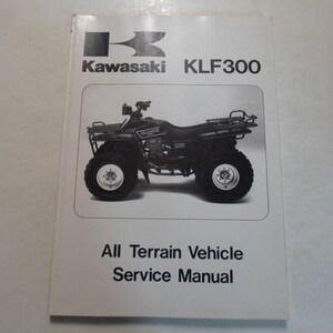 1986 1987 Kawasaki KLF300 All Terrain Vehicle Service Reparatiewerkplaats Handleiding FABRIEK