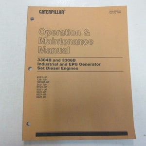 Caterpill 3304B 3306B Industrie EPG Generator Set Diesel Op Wartbarkeit Handbuch / OEM