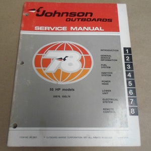1978 Johnson Outboards Service Shop Repair Manual 55 HP 55E78 55EL78 OEM Boat x