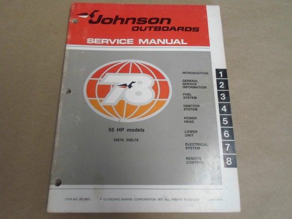 1978 Johnson Outboards Service Shop Repair Manual… - image 1