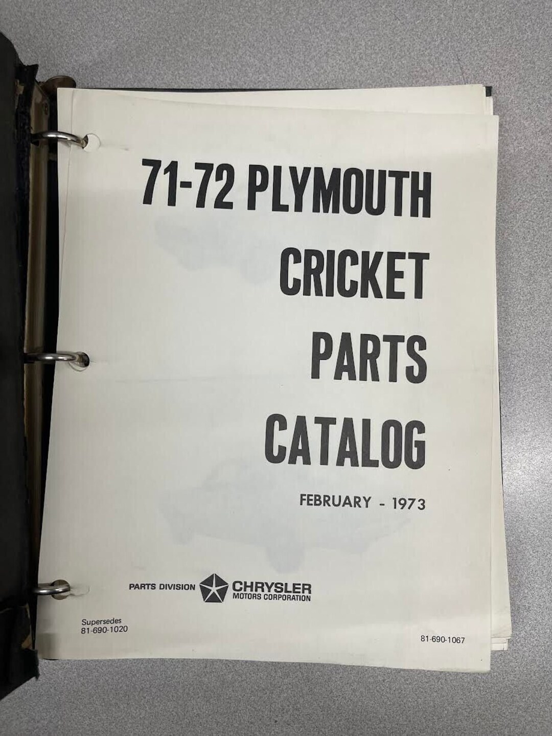 1971 1972 Plymouth Cricket Parts Catalog Manual OEM Etsy