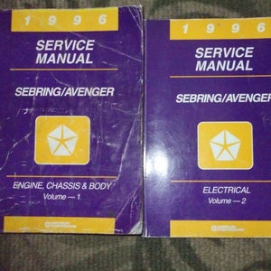 Chrysler Sebring & Dodge Avenger 1996 - Jeu de manuels de réparation en atelier OEM 2 VOLUMES