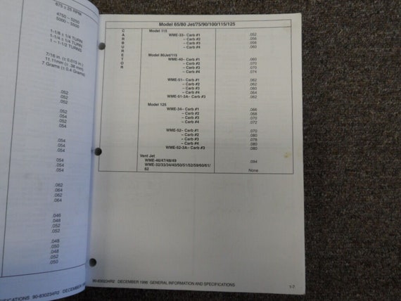 1996 MERCURY MARINER OUTBOARD MANUAL visual data 7