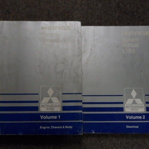 1989 Mitsubishi Mirage Service Repair Manual 2 Volume Set Factory Oem Book 89 X