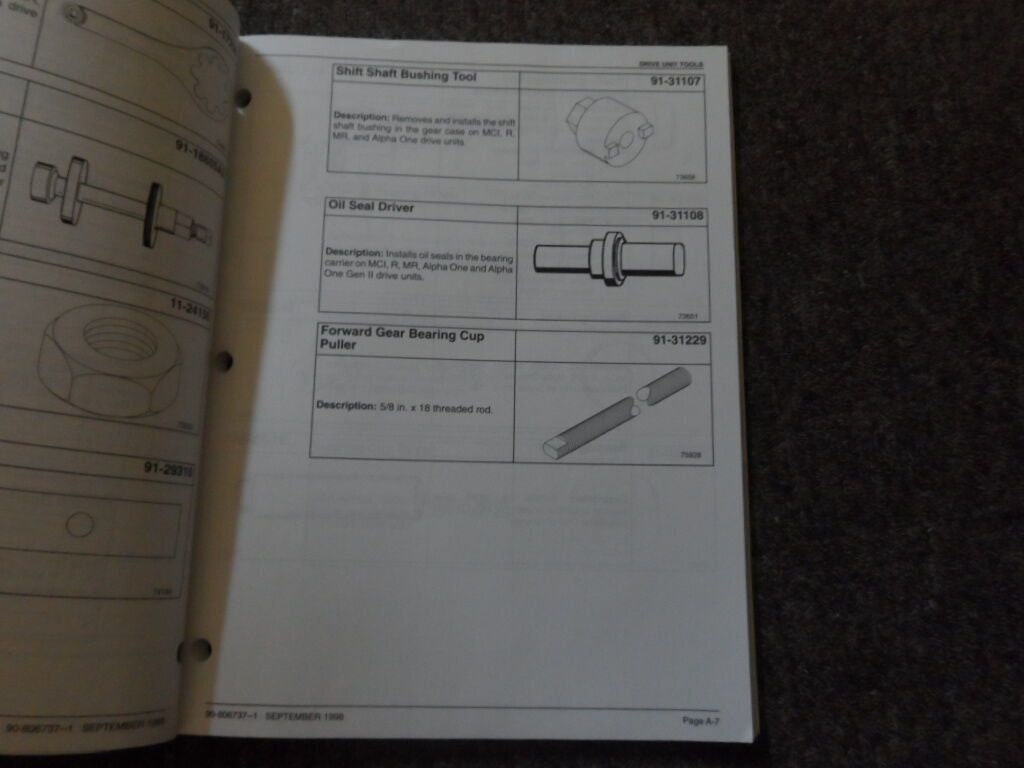 Mercruiser Special Tools Sterndrive Units Gasoline Diesel Engines EFI