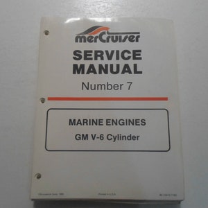 1985 Mercruiser 7 Marine Engine Gm V6 Cylinder Loose Pages Service Manual Oem