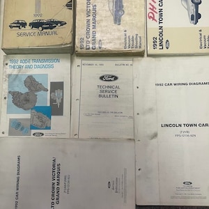 1992 Crown Victoria Mercury Grand Marquis Town Car Service Shop Manual Set +