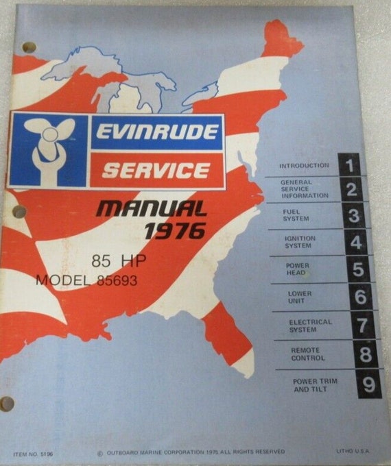 1976 Evinrude Service Shop Workshop Repair Manual 