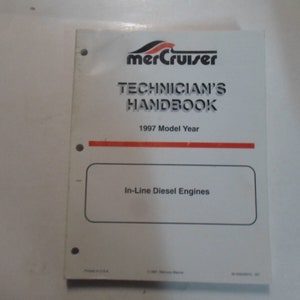 1997 Mercruiser Technicians Handbook In-Line Diesel Engines Manual WATER DAMAGED