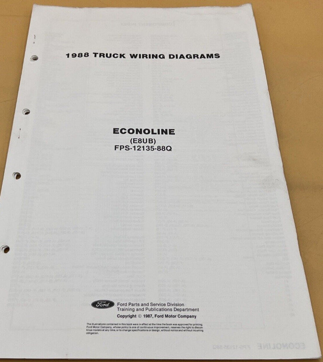 1988 Ford Econoline Electrical Wiring Diagrams Manual OEM Fold Out - Etsy