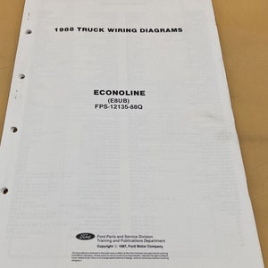 1988 Ford Econoline Electrical Wiring Diagrams Manual OEM Fold Out