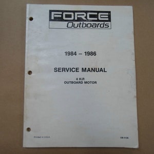 1984-1986 Force Outboards 4 Hp Service Manual Ob 4126 Boat Water Damage