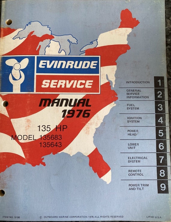 1976 Evinrude 135HP Service Shop Repair Manual OEM