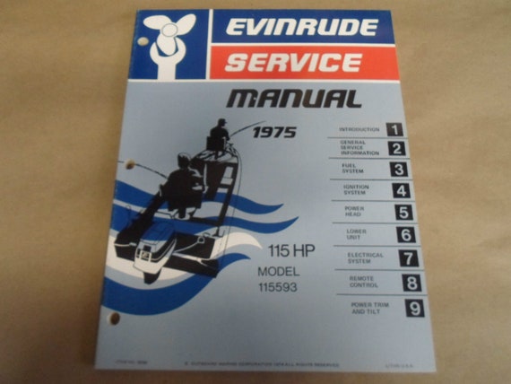 1975 Evinrude Service Shop Manual 115 HP 115593 O… - image 1