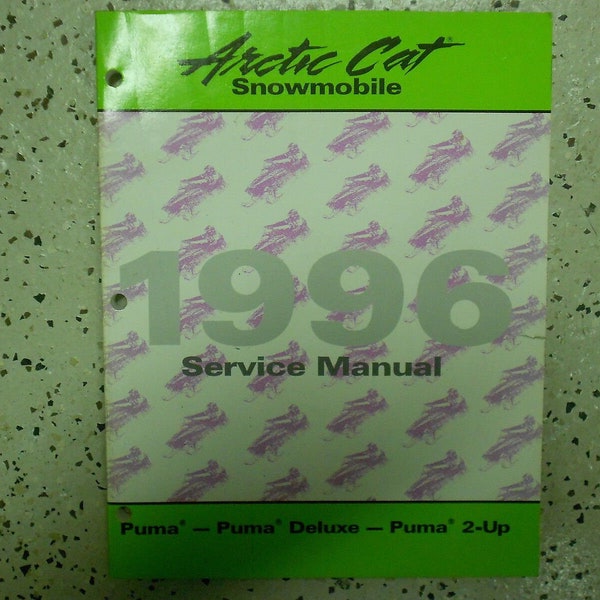 1996 Arctic Cat Puma Deluxe Puma 2-Up Service Repair Manual Factory Oem Book 96