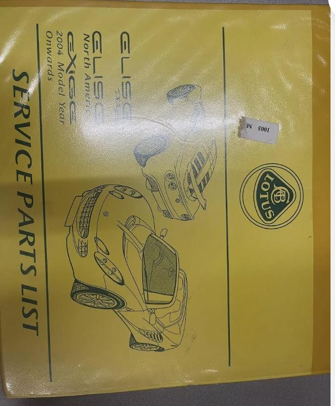 2004 2005 2006 2007 LOTUS ELISE EXIGE サービス部品リスト