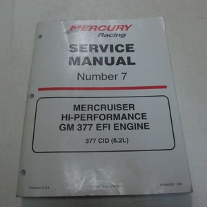 2000 Merkur MerCruiser Nummer 7 Hallo-Leistungs-GM 377 EFI Motor Service-Handbuch