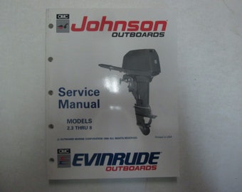 1991 Johnson Evinrude Outboards Models 2.3 thru 8 Service Repair Shop Manual ***