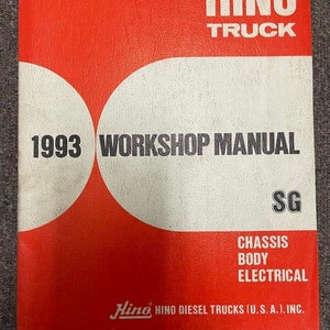 1993 HINO Truck SG Workshop Service Repair Shop Manual OEM