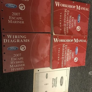 2007 Ford Escape Mercury Mariner Escape Hybrid Service Shop Manual Set W EWD TSB