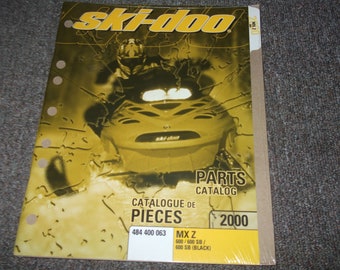 2000 Ski Doo Ski-Doo Snowmobile Mx Z 600 600 Sb & Black Parts Catalog Manual Oem