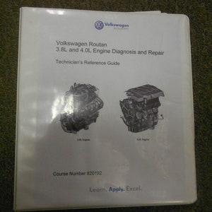 2009 VW 3.8L 4.0 Engine Diagnosis Repair Technician Reference Guide Shop Manual