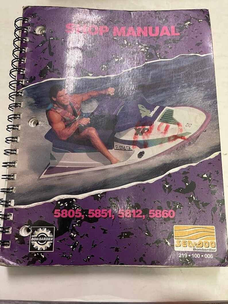 1992 Sea-Doo 5805 5851 5812 5860 Service Repair Shop Manual OEM 219100006 image 1