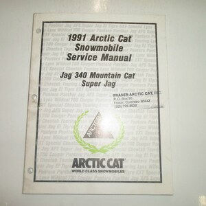 1991 Arctic Cat Jag 340 Mountain Cat Super Jag Service Repair Manual INK STAMP