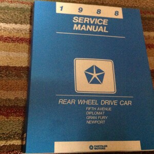 1988 Chrysler Newport & Dodge Caravelle Salon Service Shop Repair Manual RWD OEM