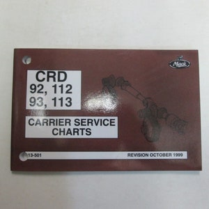 2000 Mack Trucks CRD 92 112 93 113 Carrier Service Charts Manual FACTORY OEM 00