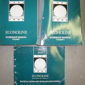 1998 Ford Econoline E Series Van Service Shop Repair Manual Set W Evtm & Pced