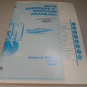 1973 Evinrude Service Shop Repair Manual 85 HP Starlite 85393 OEM Boat 4910 x