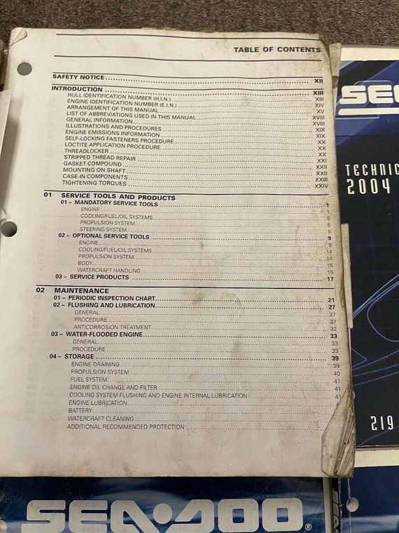 2003 Sea-Doo Service Manual – GTI, GTX, XP, RX, LRV, 4-TEC, DI, LE, RFI – Free Priority Mail