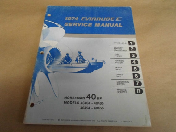 1974 Evinrude Service Manual 40 HP Norseman 40404… - image 1