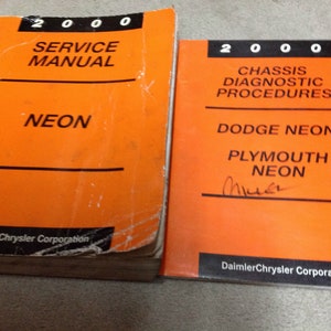 2000 Dodge Mopar Neon Service Repair Shop Workshop Manual Oem W Chassis Diagnost