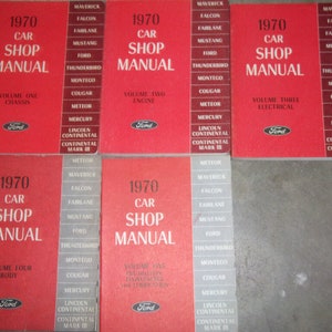 1970 FORD Fairlane Falcon Maverick Mustang Thunderbird Service Shop Manual Set