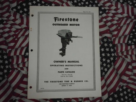 Firestone 12 HP Outboard Owner Part Operating Man… - image 1