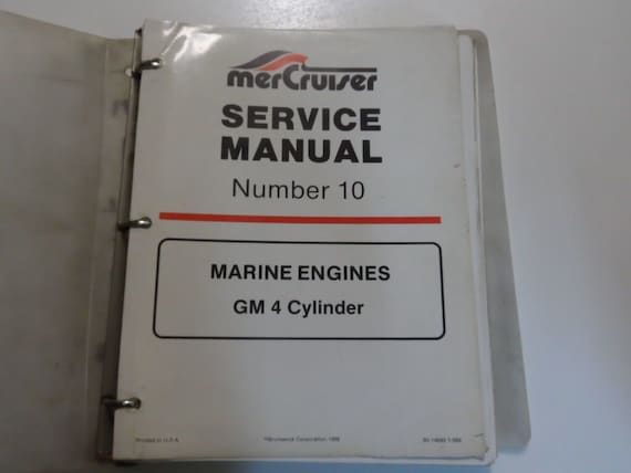 1986 MerCruiser 10 Marine Engines GM 4 Cylinder Service Manual BINDER DAMAGED View 2