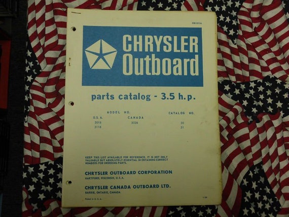 1968 Chrysler Outboard 3.5 HP Parts Catalog 3018 … - image 1