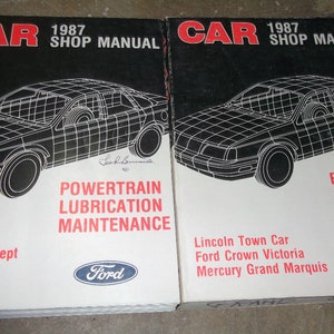 1987 Lincoln Town Car Service Shop Repair Manual W Powertrain Lubrication Book