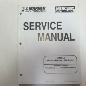 1997 Mercury Mariner Models 15 4 Stroke Service Repair Shop Manual 90-856159