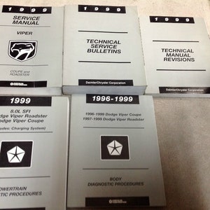 Manual de taller y servicio del Dodge Viper Coupe Roadster 1999 con diagnóstico y más Oem