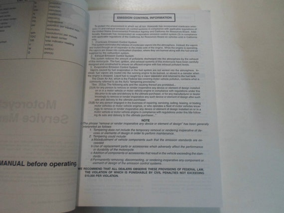 2000 2001 カワサキ Ninja ZX-6R サービス修理ショップマニュアル